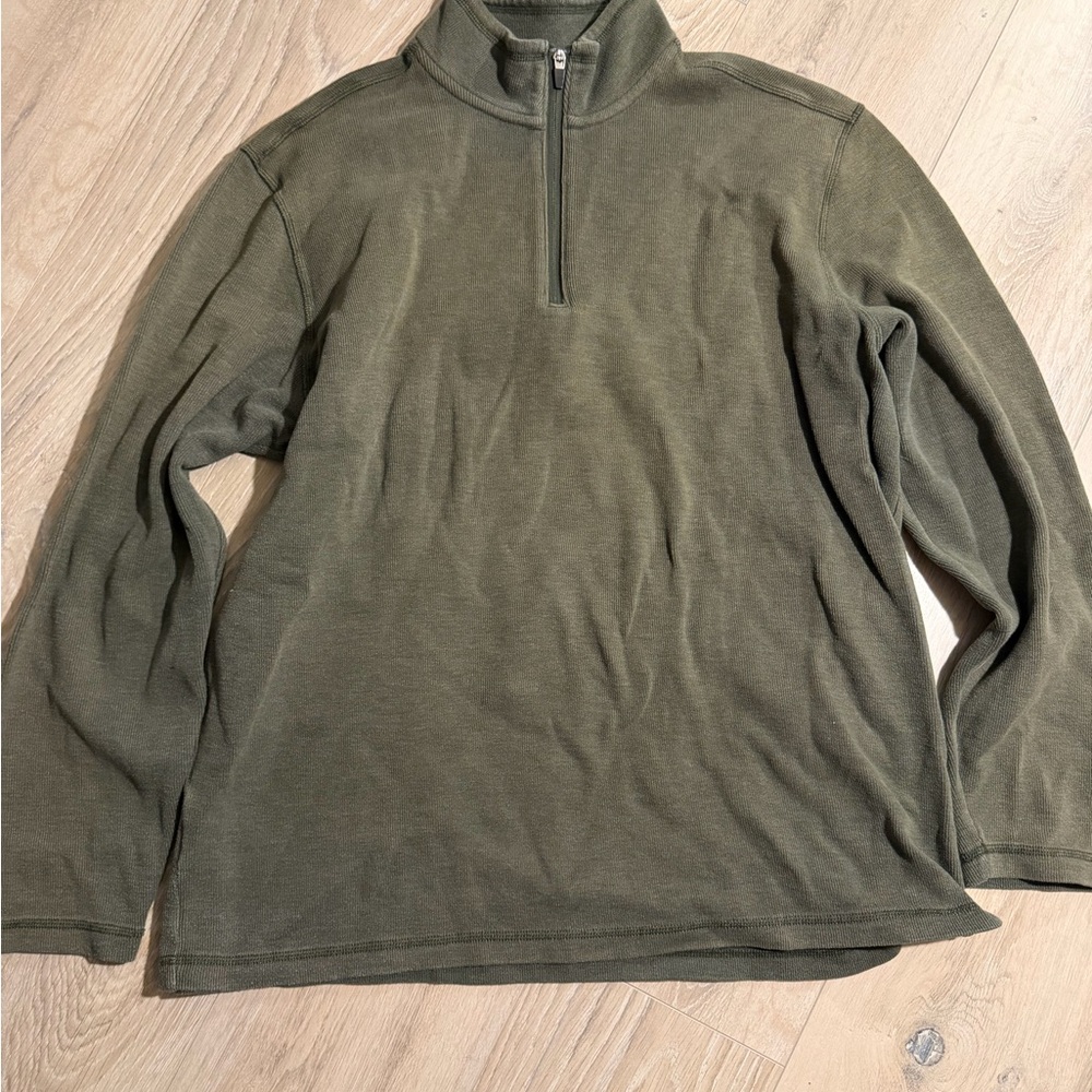 Eddie Bauer‎ Men's Zip-Up Sweater in Olive